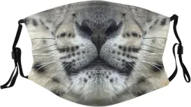 Animal Leopard Mouth Face Mask with 2 Filters Breathable Adjustable Cloth Masks Balaclavas for Men Women