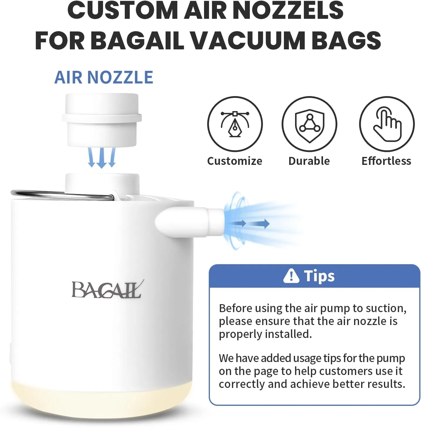 BAGAIL TPU Vacuum Bag for Travel, Reusable Compression Bag with IPX8 Waterproof Zipper, Save Space for Suitcase, Backpack and Carry on (Black, ExtraLarge, With Pump)
