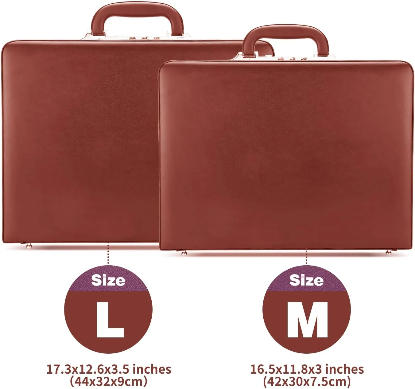 Briefcases for Men, Professional Leather Briefcase with Lock, Hard Shell Business Brief Case, Durable Executive Attache Case for Laptop Documents, Mens Hard Briefcase for Work Office Travel