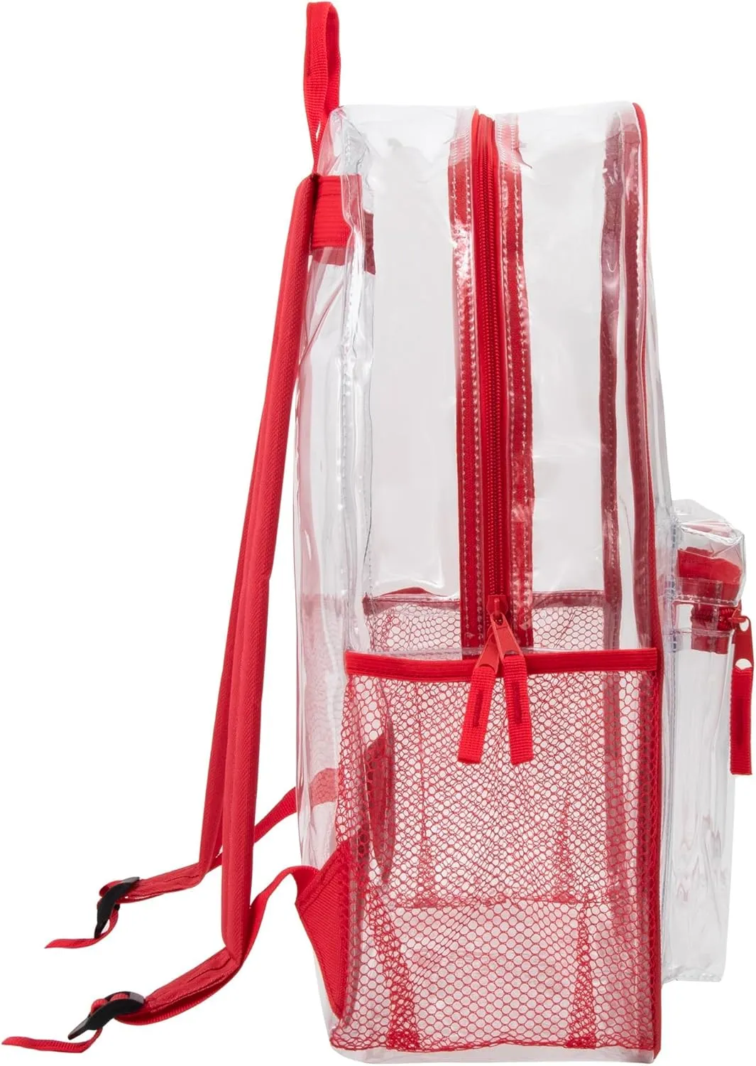 Bulk Clear Backpacks Wholesale for School 24 Pack Clear Backpacks for Boys, Girls, School, Stadium, Travel (Red Pack)
