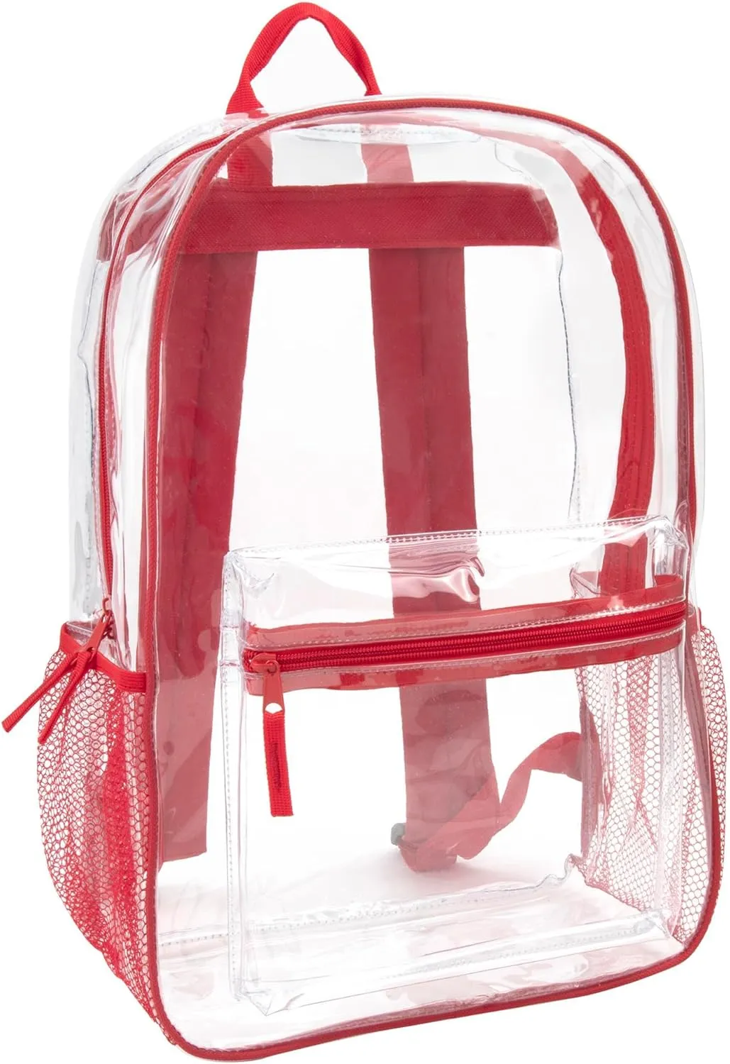 Bulk Clear Backpacks Wholesale for School 24 Pack Clear Backpacks for Boys, Girls, School, Stadium, Travel (Red Pack)