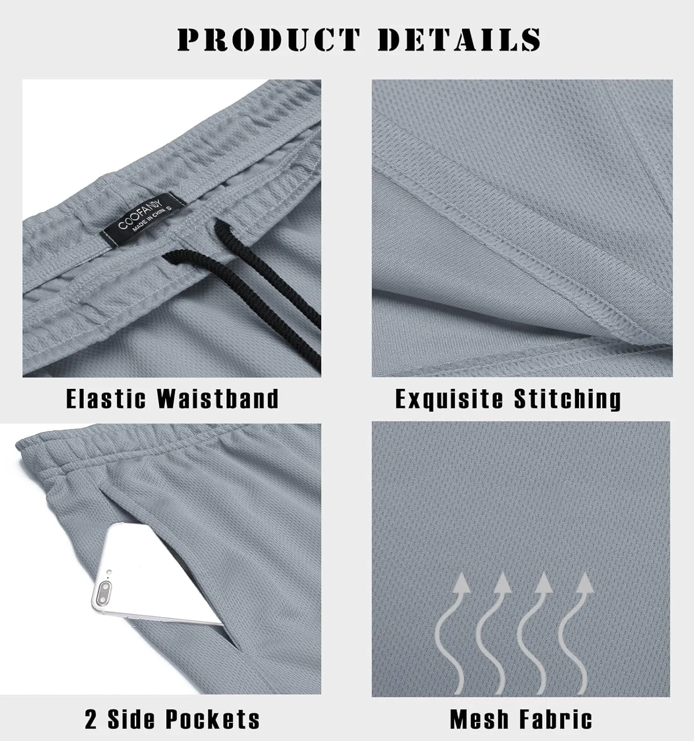 COOFANDY Men's 3 Pack Workout Gym Shorts Mesh Athletic Shorts Lightweight Bodybuilding Training Short Pants with Pockets