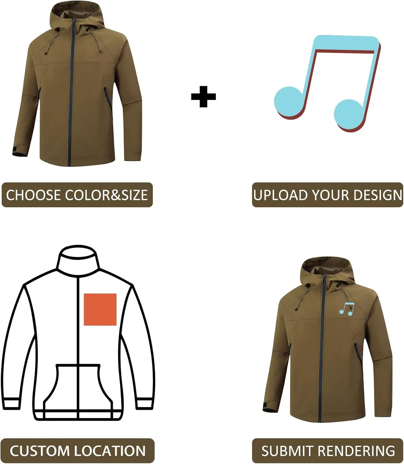 Custom Mens Waterproof Jacket Add Your Design Lightweight Mountain Sports Outdoor Windbreaker Hooded Raincoat Shell