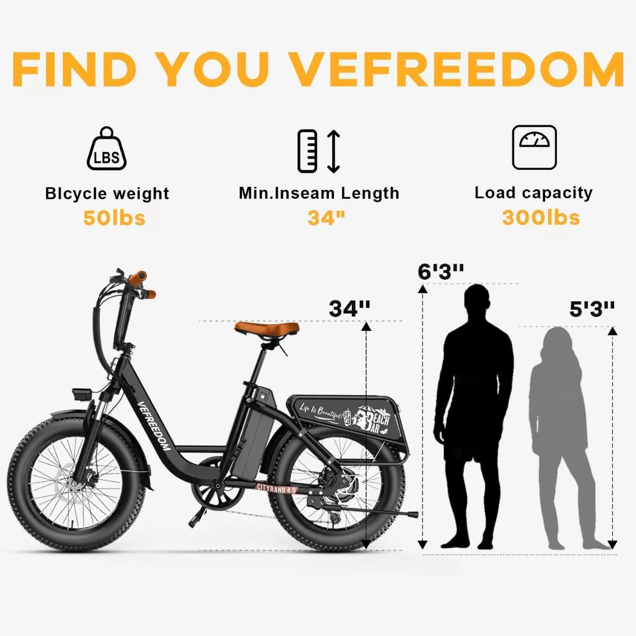 Electric Bike for Adults with Peak 1500W Motor, 48V 20Ah Removable Battery Fast Ebike,Max 70Miles & 30MPH,20" x4.0 Fat Tire Commuting Electric Mountain Bike,7-Speed, Step-Thru Bicycle