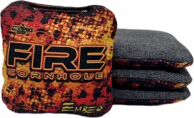 FIRE CORNHOLE | Cornhole Bags | ACL Pro Approved | Weather Resistant | Regulation Size and Weight | Ember Series | Set of 4 | Made in The USA