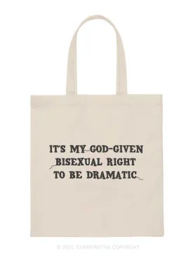 God Given Bisexual Right Pride Y2K Canvas Tote Bag Cherrykitten