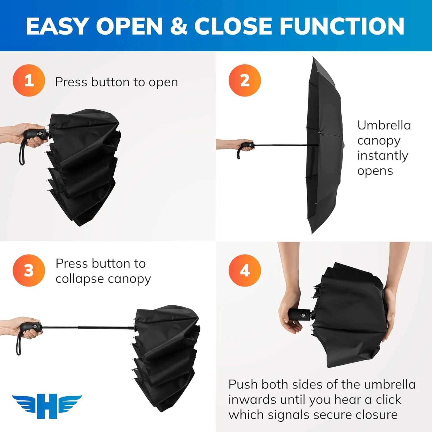HERO Travel Umbrella ?C Windproof, Compact and Portable