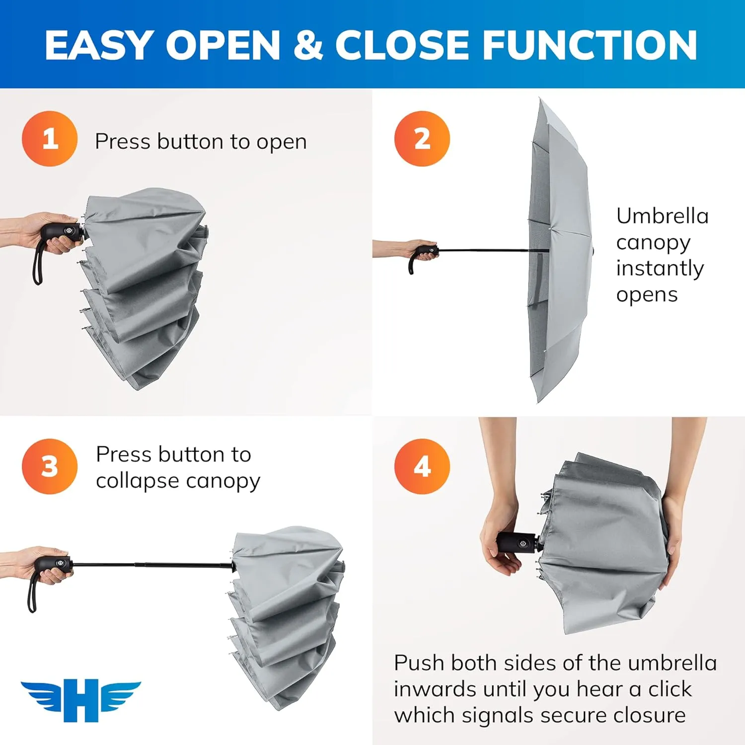 HERO Travel Umbrella ?C Windproof, Compact and Portable