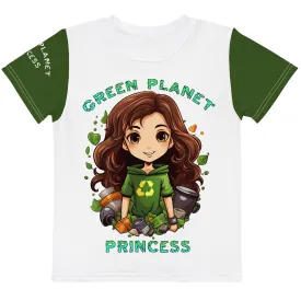 Kids T-Shirt Green Planet Princess