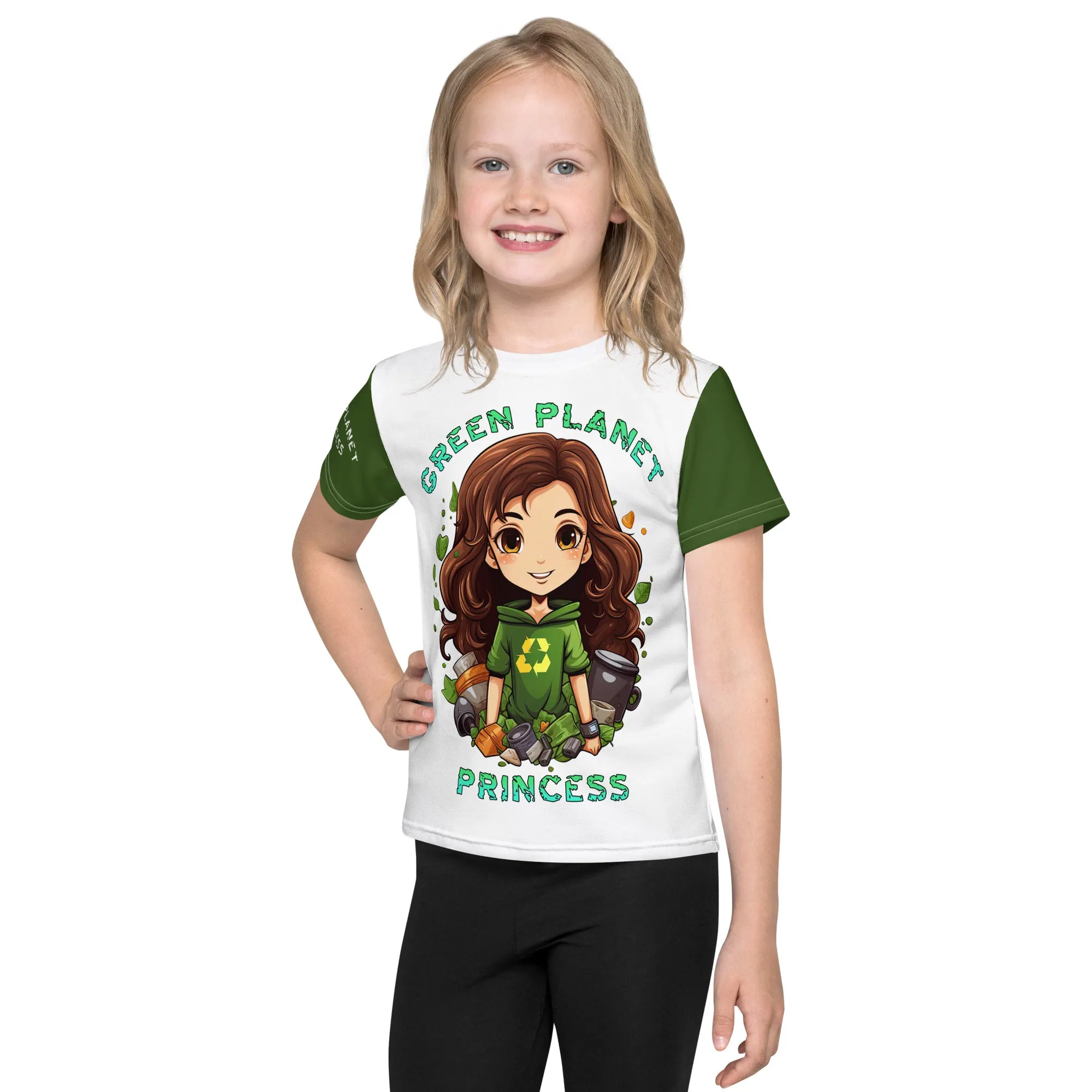 Kids T-Shirt Green Planet Princess
