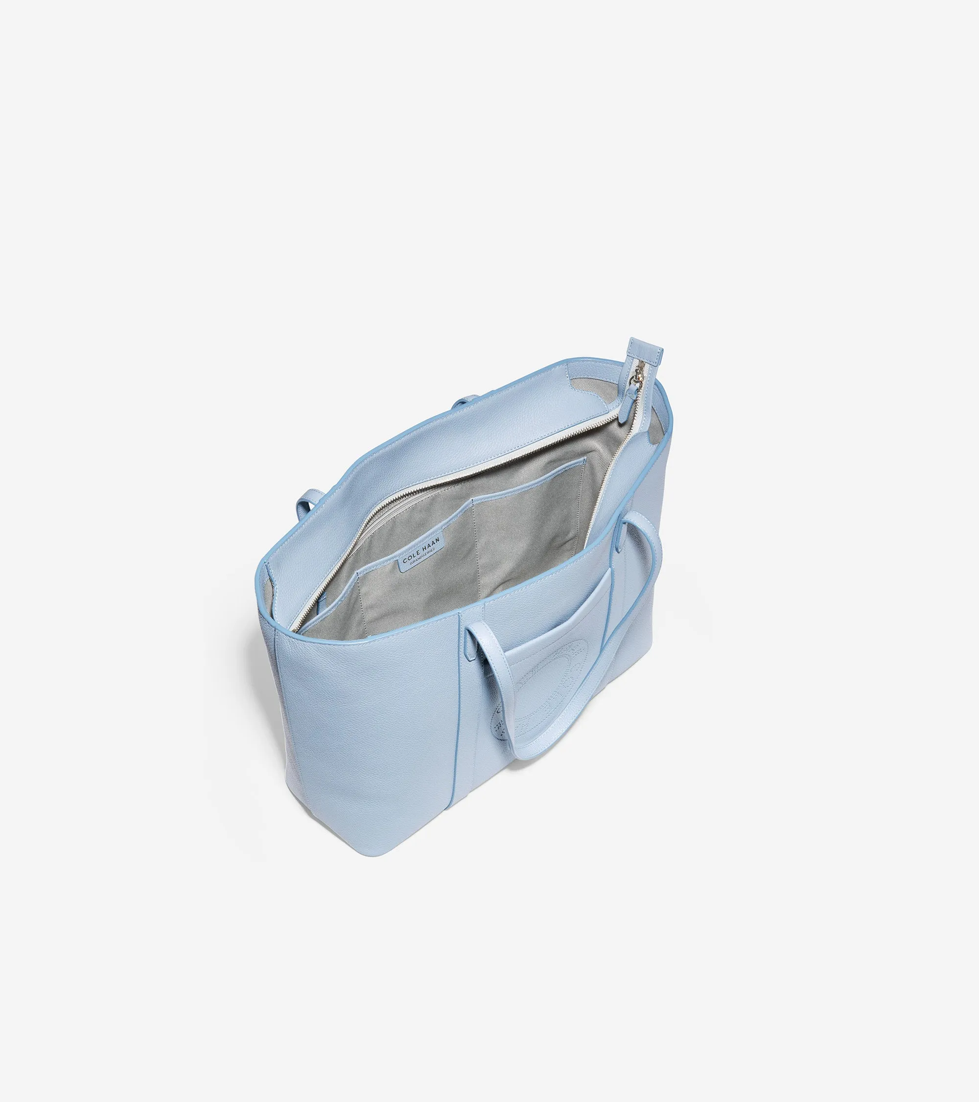 Leather Zip Top Tote