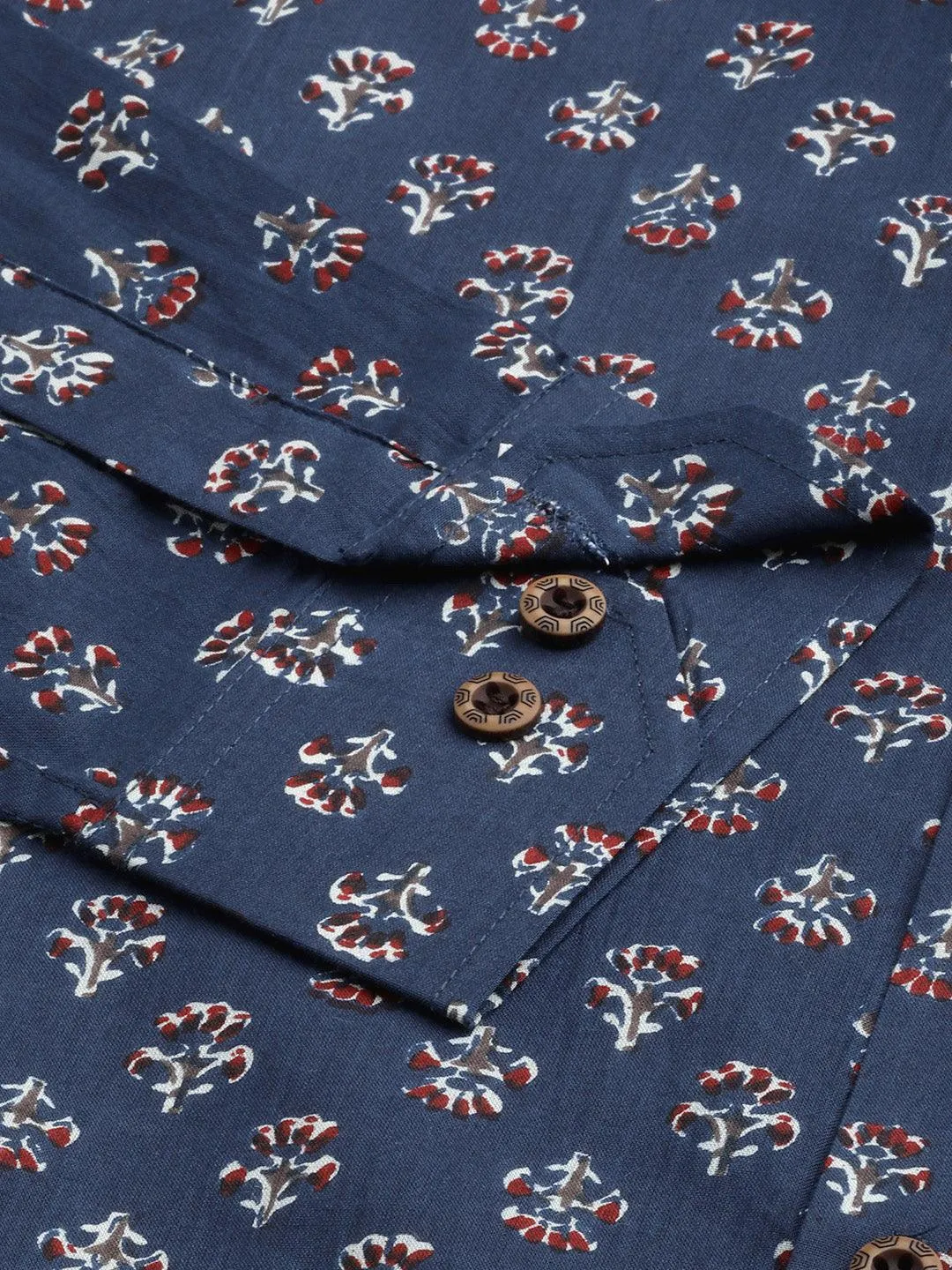 Millennial Men Navy  & White  Cotton  Full Sleeve  Shirt For Men-Mmf0286