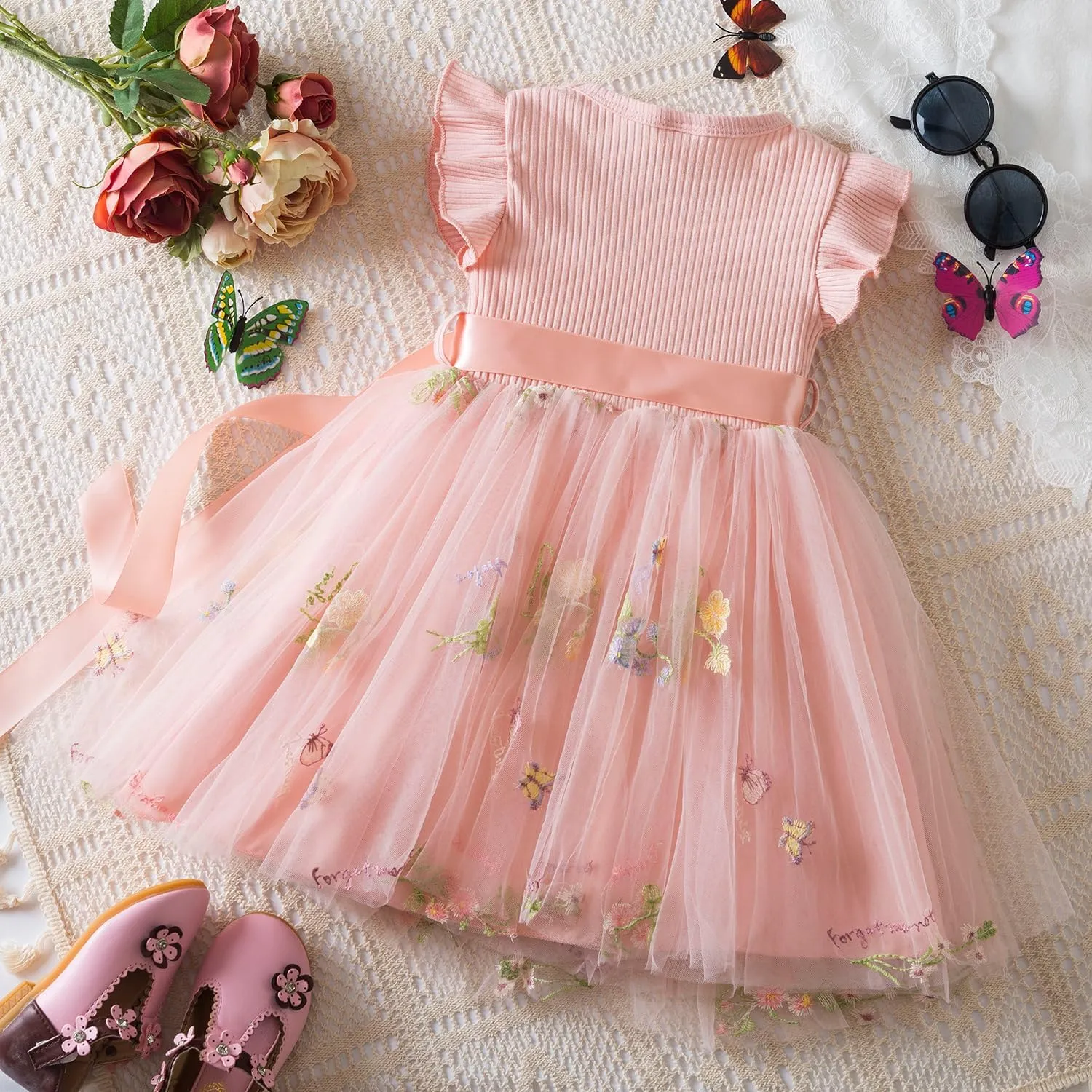 Nileafes Toddler Girl Tulle Dress Casual Summer Princess Dresses