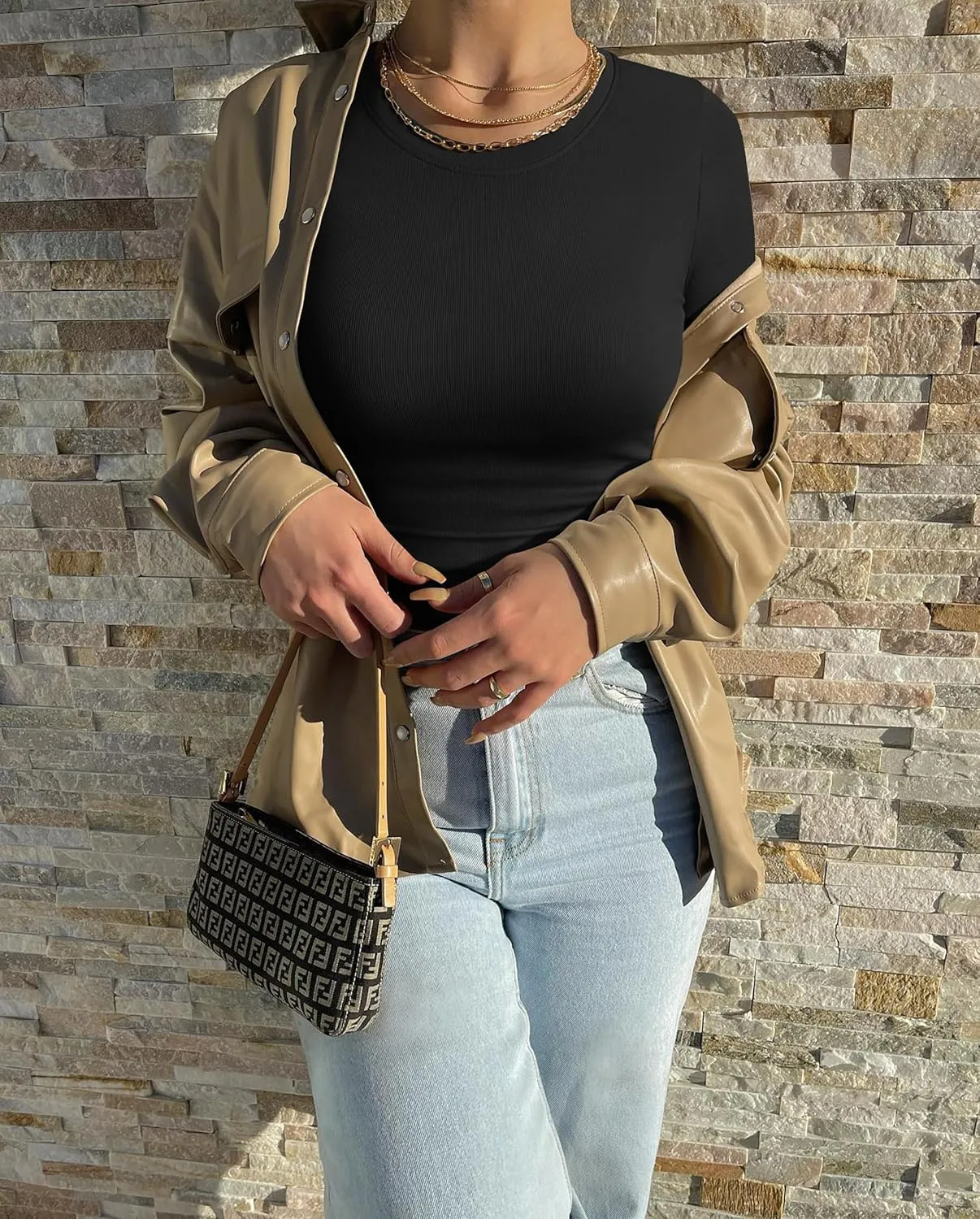 OQQ Womens 2 Piece Shirts Short Sleeve Crew Neck Ruched Stretch Fitted Tee Shirts Crop Tops