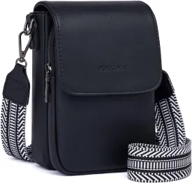 POIUGOYA Small Crossbody Bags for Women Trendy,Leather Triple Compartment Cell Phone Crossbody Wallet Purses with Card Slots