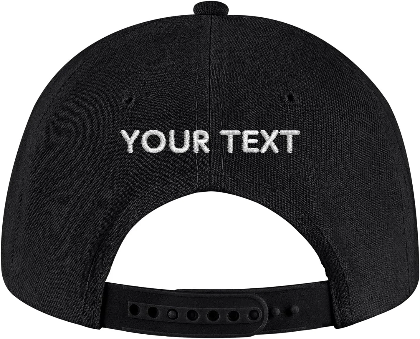 Pranboo Custom Text Snapback Hat/Cap | Embroidered Front & Back | Personalized Flat Brim Hats