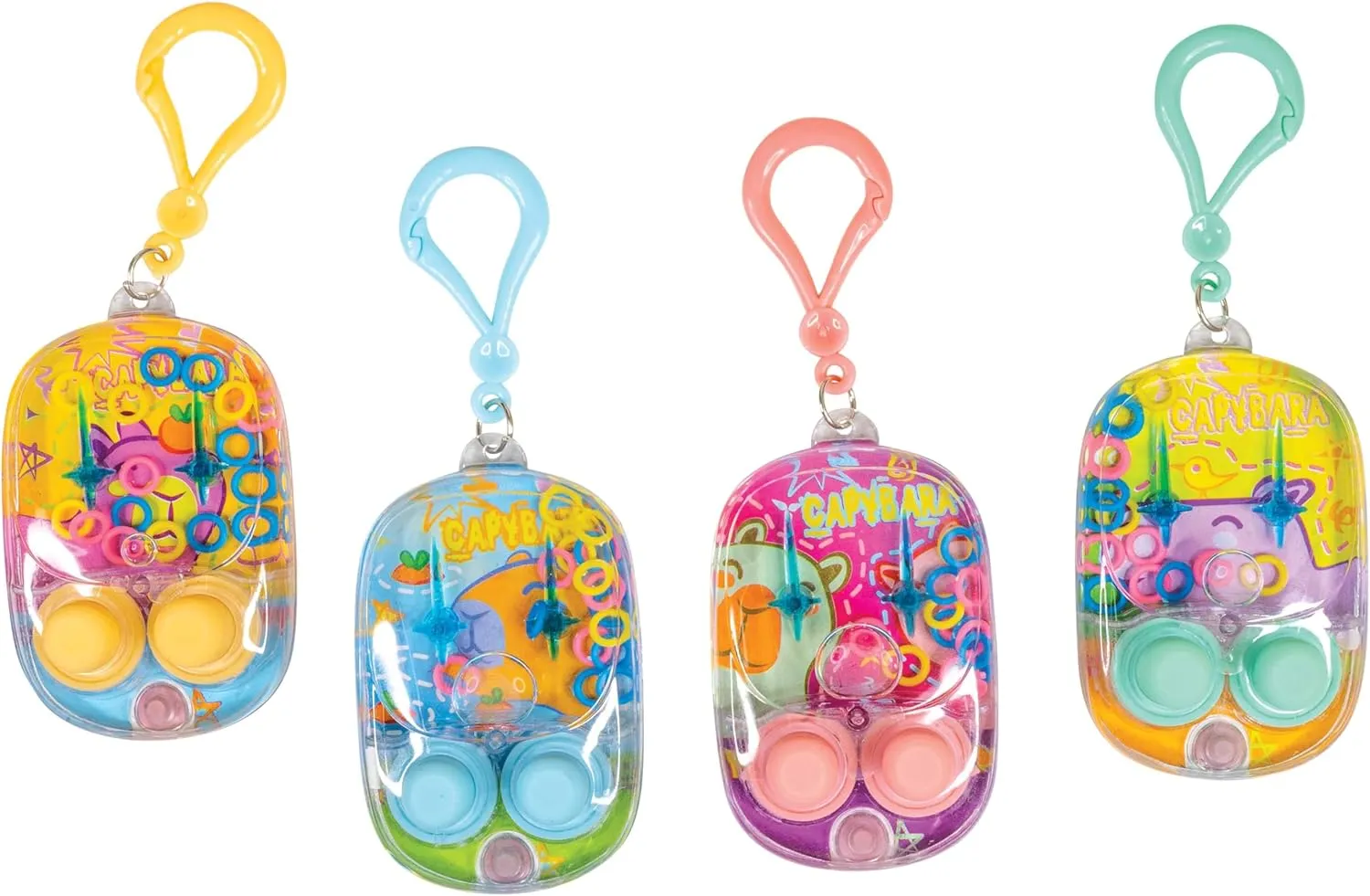 Raymond Geddes Capybara Backpack Buddy Water Game - Pack of 12 - Fun Handheld Ring Toss Games for Kids