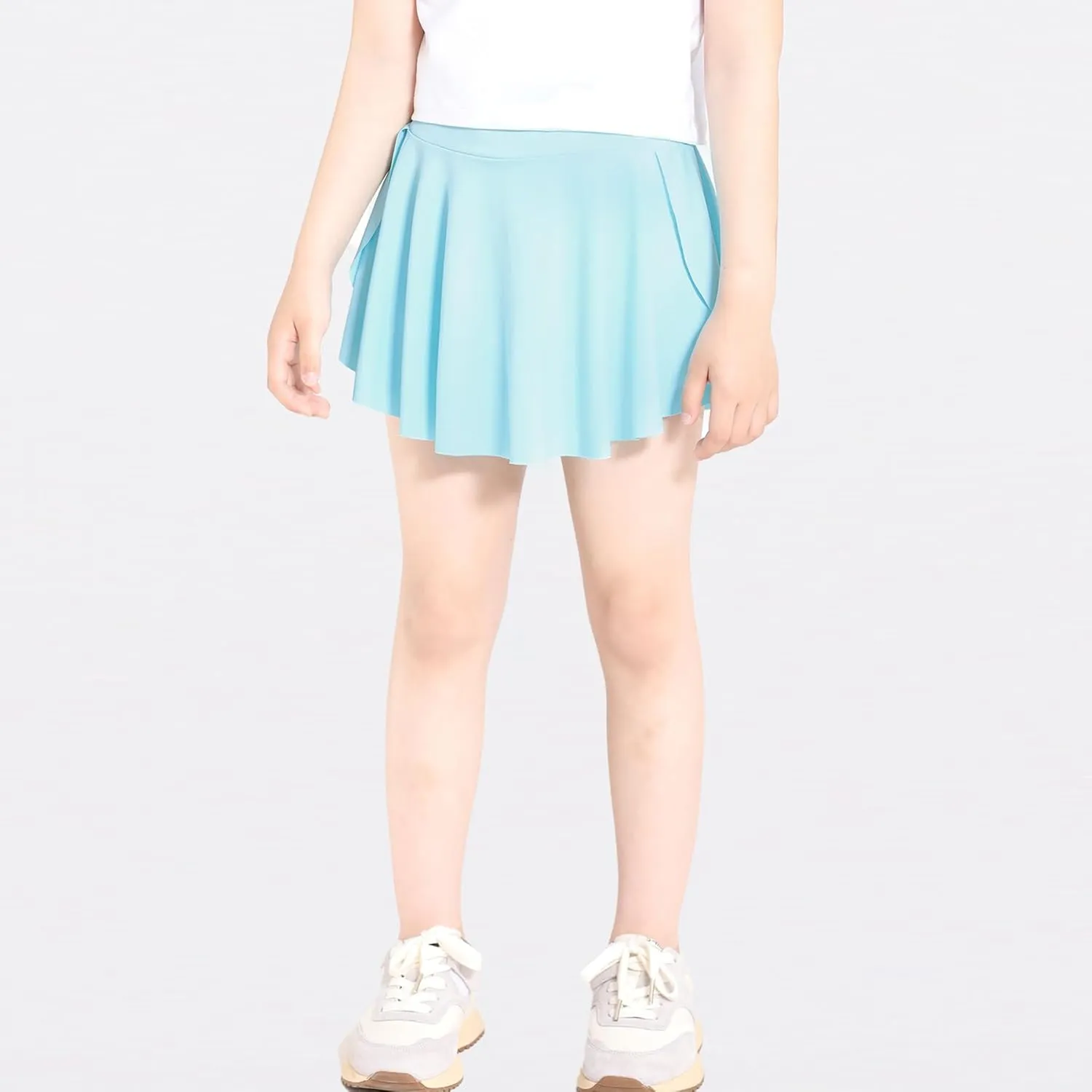 Skort Girls, Athletic Skirts for Tennis Golf, Butterfly Flowy Shorts for Kids, Shorts with Pocket