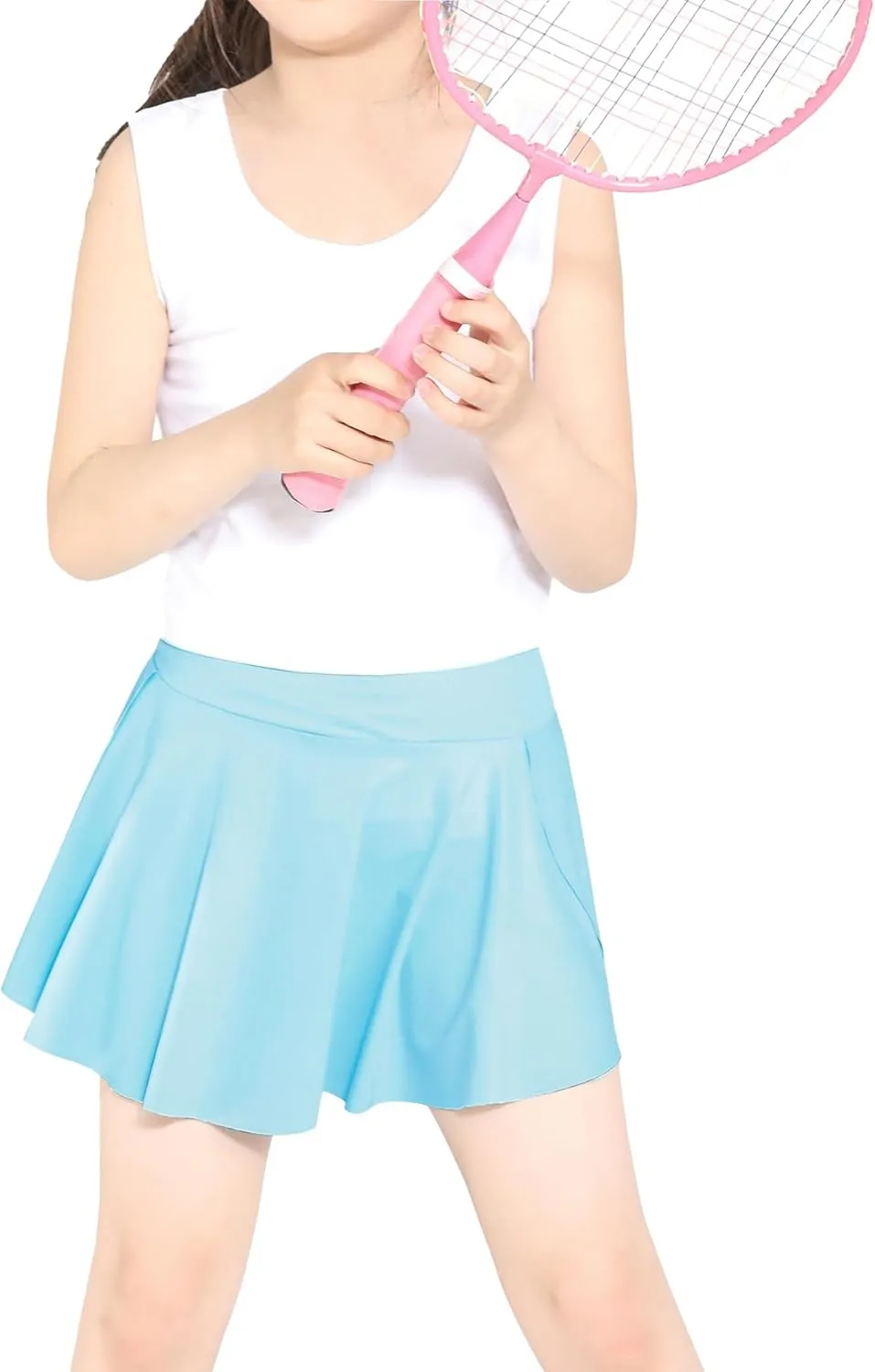 Skort Girls, Athletic Skirts for Tennis Golf, Butterfly Flowy Shorts for Kids, Shorts with Pocket