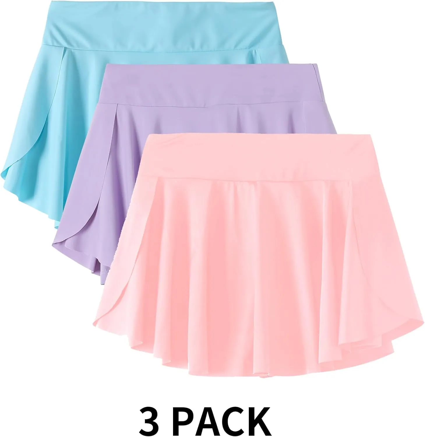 Skort Girls, Athletic Skirts for Tennis Golf, Butterfly Flowy Shorts for Kids, Shorts with Pocket