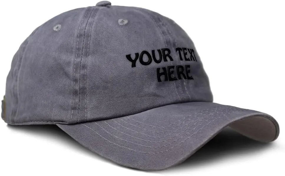 Soft Washed Baseball Cap Custom Personalized Text Dad Hats for Men & Women