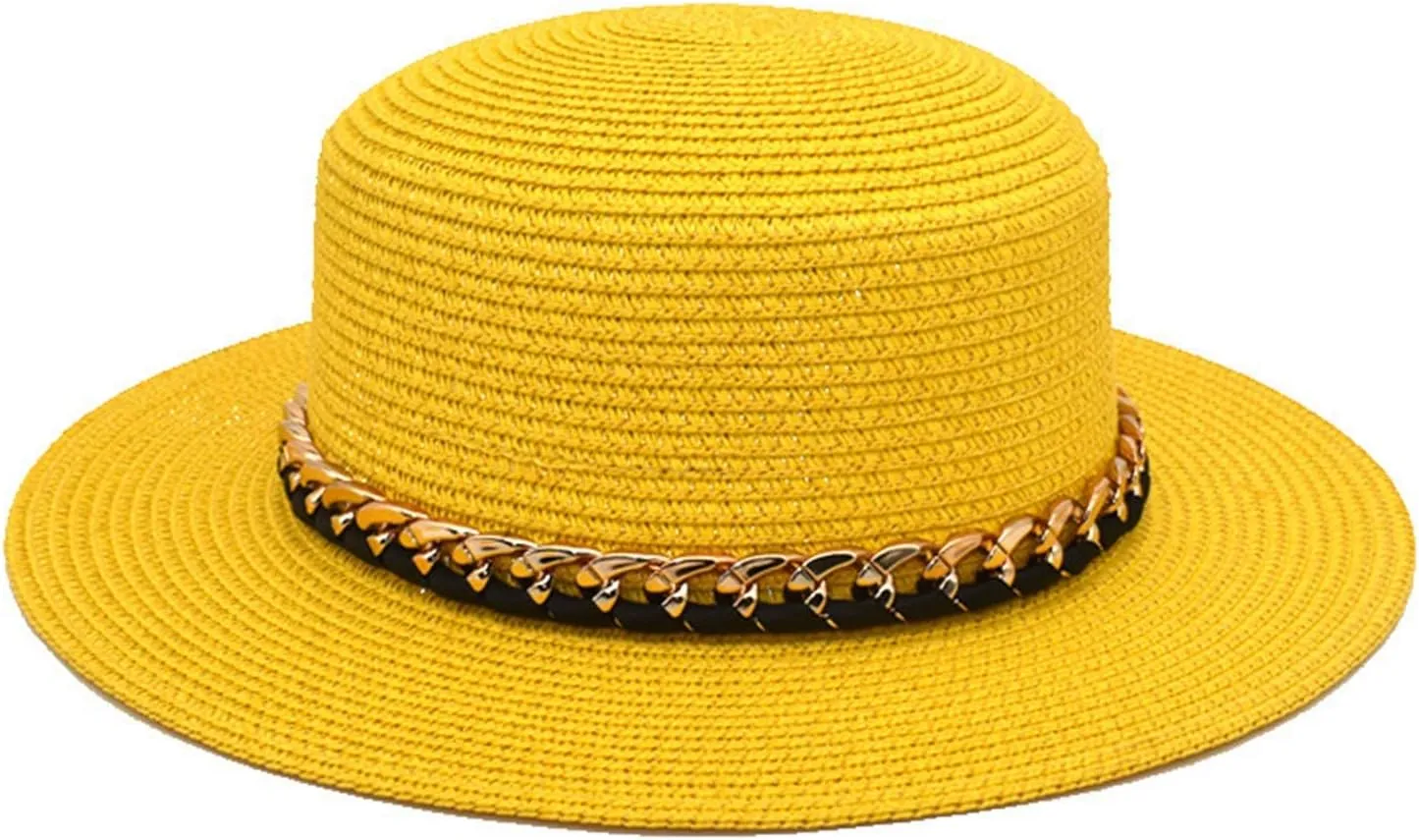 Summer Linen Fedora Hat Short Brim Cuban Sun Hat Beach Hat Flat Top Hat for Men Women
