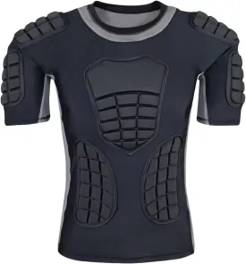 Topeter Mens Padded Football Shirt with Chest, Rib, Back, Shoulder Pads, Impact Protection Shirts for Rugby, Baseball