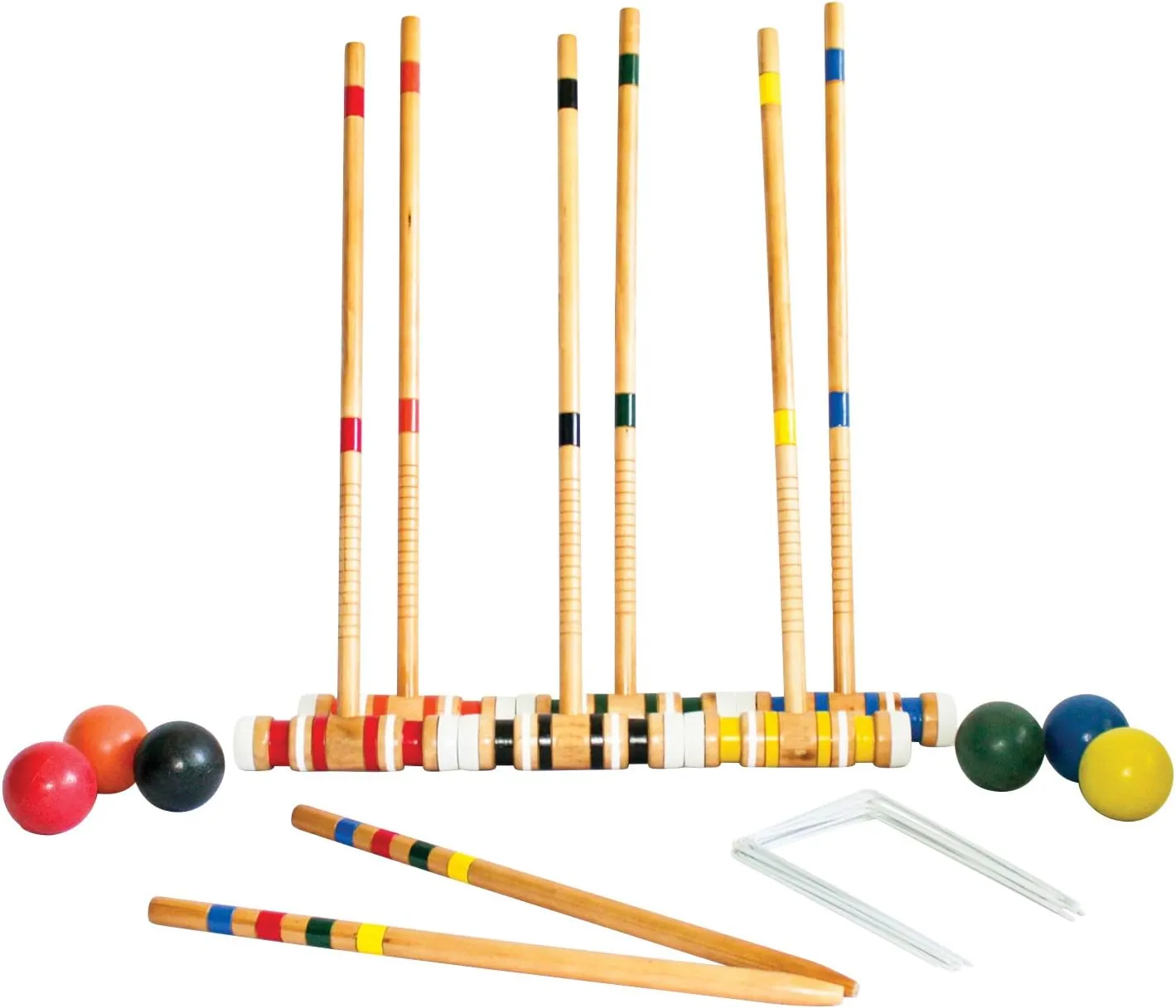 Triumph Sports Six Player Croquet Sets with 6 Wood Mallets, Balls, and Carrying Bags