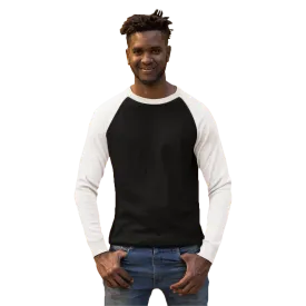 White & Black Raglan Sleeve T shirt - For Men