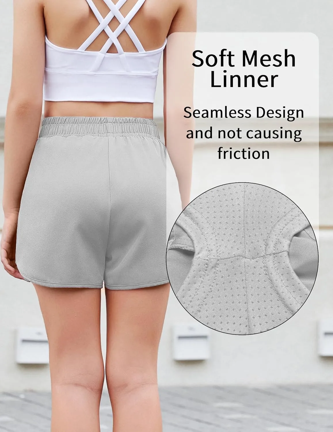 Zaclotre Girls Athletic Shorts with Zipper Pockets High Waisted Running Shorts Soccer Gym Sports Active Short for Kids